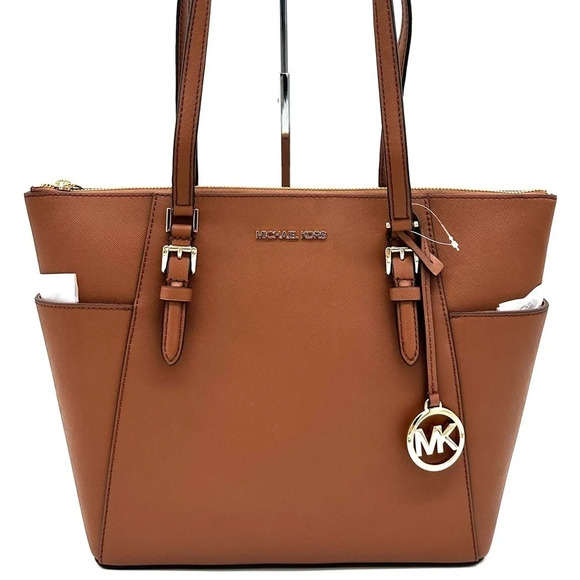 Michael Kors Handbags - Michael Kors Large Charlotte Tote Bag Luggage Leather Luggage (NWT)